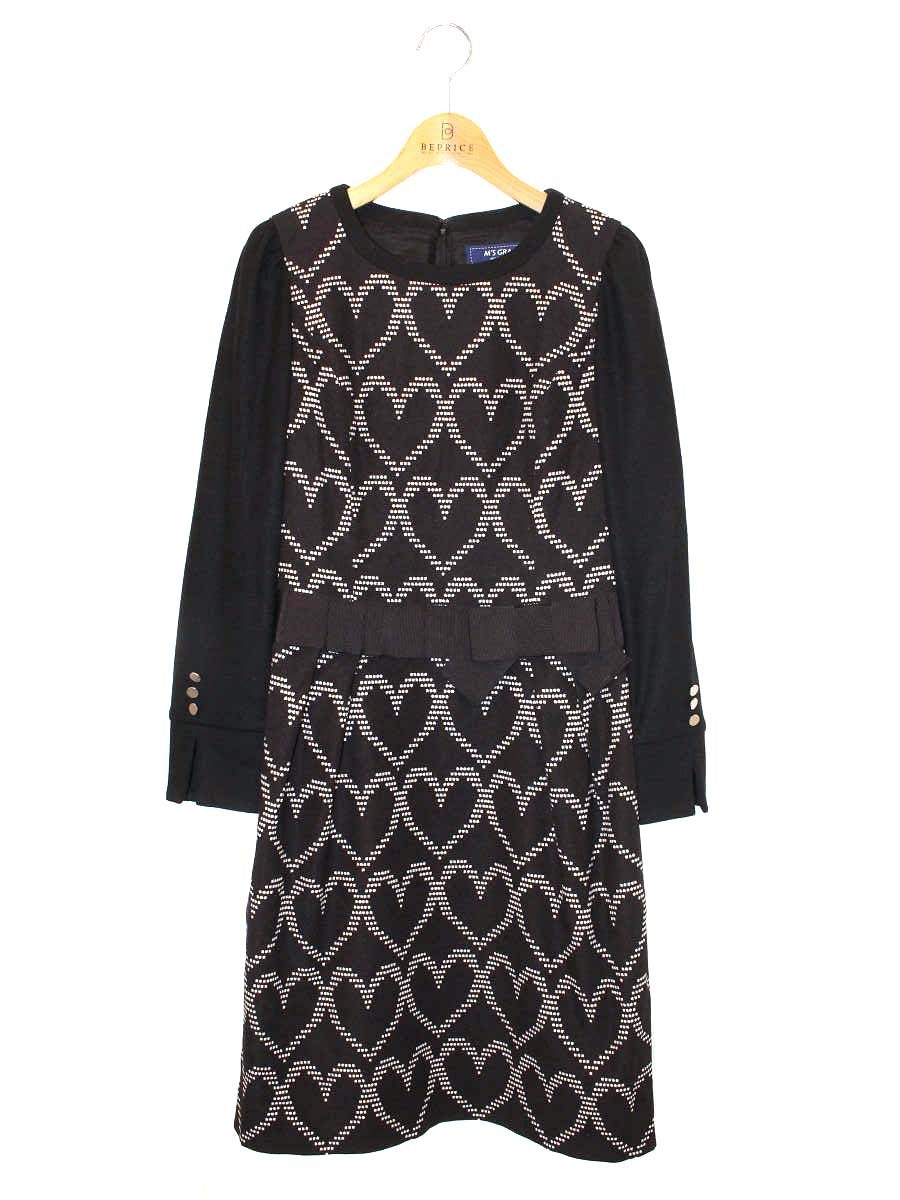 エムズグレイシー Heart Motif One-piece 811554 ワンピース 36 ブラック ITCSB9G094LG