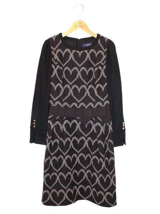 エムズグレイシー Heart Motif One-piece 811554 ワンピース 36 ブラック ITCSB9G094LG