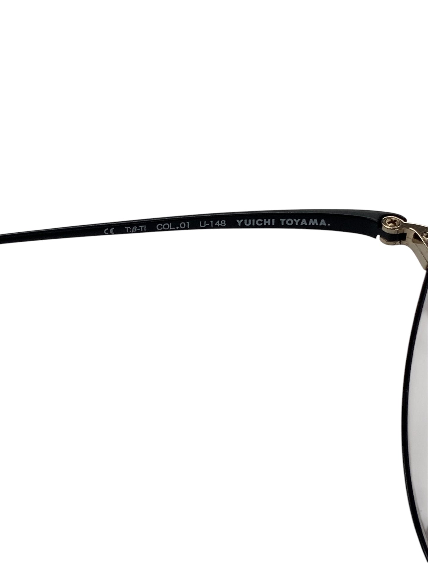 ユウイチトヤマ Ludwig U-148 メガネ ブラック チタンフレーム 台形リム ITDRBG4X9GNE