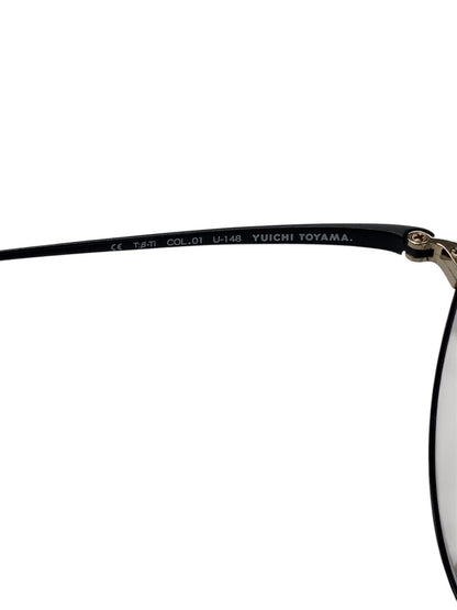 ユウイチトヤマ Ludwig U-148 メガネ ブラック チタンフレーム 台形リム ITDRBG4X9GNE