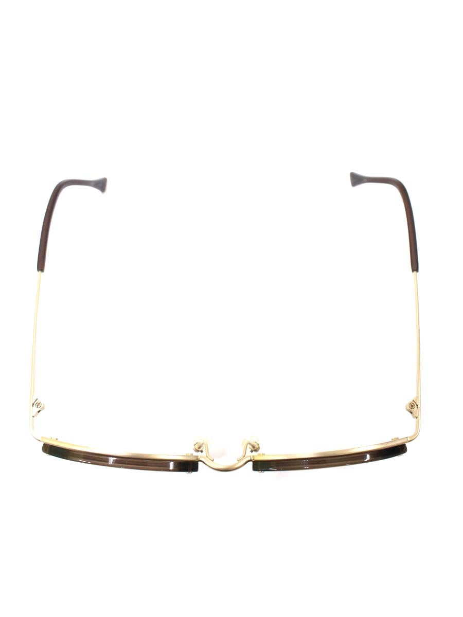 アキット bin3 メガネ ブラウン/ゴールド コンビフレーム フルリム ラウンド ITXDHFV41U7K