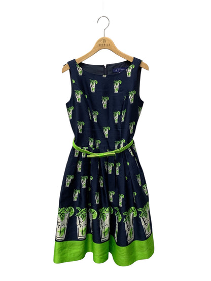 エムズグレイシー 721135 ワンピース 36 ネイビー モヒート柄 ITL98GK5DGOO