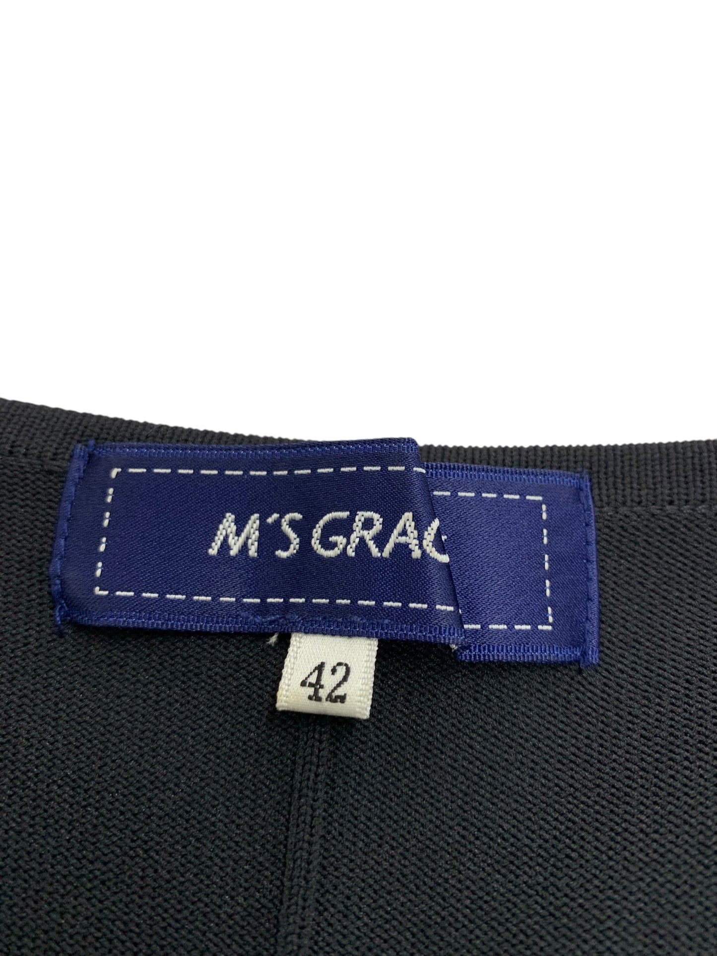 エムズグレイシー 218313 ワンピース 42 ブラック ウエストリボン パフスリーブ ITI1F9KK02XM