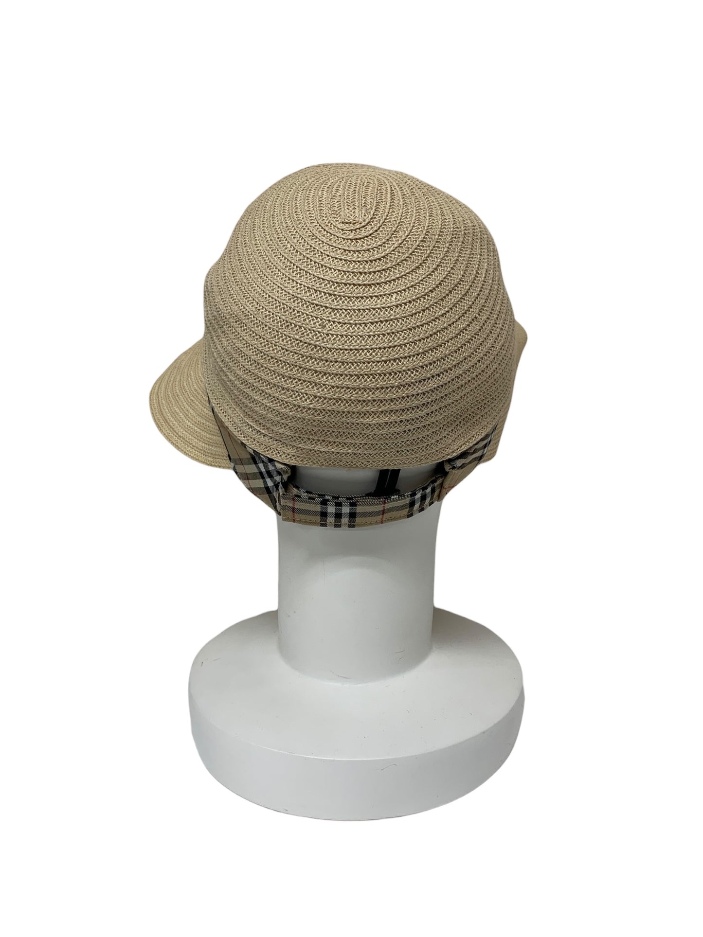 バーバリー ゴルフ BGK73--851-50 サンバイザー ベージュ 2way ストロー ノバチェック ITA3NE2FJJF4