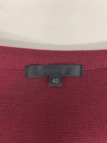 トゥービーシック W5F01-605-39  ワンピース 40 ワインレッド ニット フロントジッパー ITQBF62LCMZY