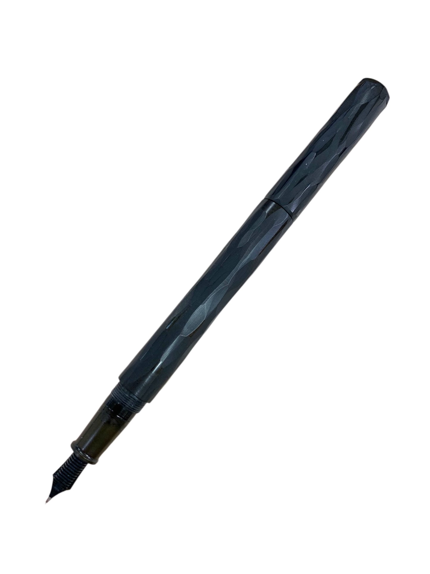仙台 大橋堂 万年筆 手造り エボナイト軸 手彫り彫刻 ブラック M 21K ITZ0AIMQ9519
