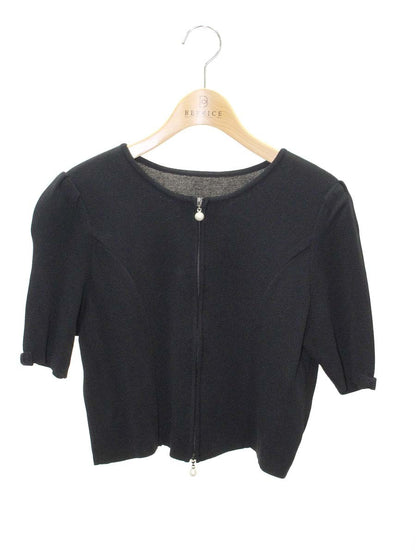 ポンヌフ ラ ペール セシル半袖 BJ1081 カーディガン 2 ブラック リボン パール IT3WNV10SYVS