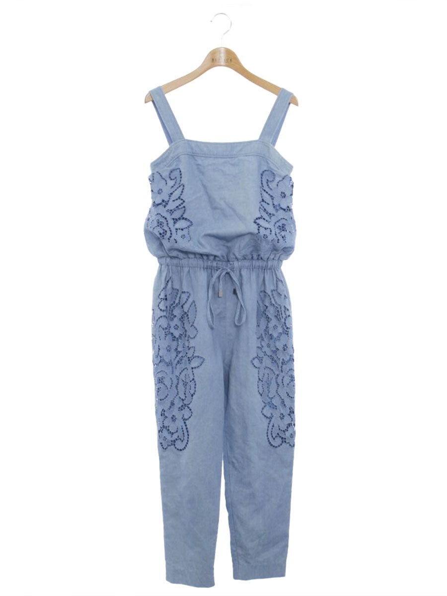 グレースコンチネンタル 15217082 サロペット 36 ブルー フラワーレース ITVTKMWYM6NQ