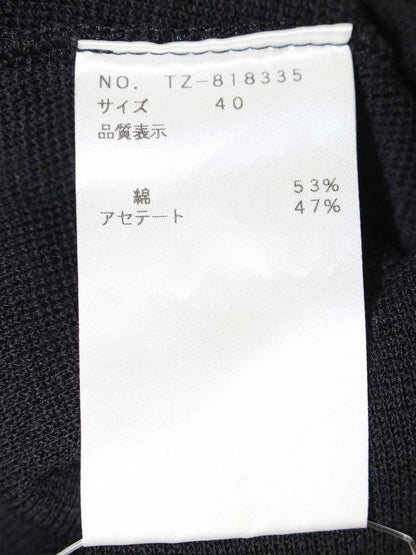 エムズグレイシー 818335 カーディガン 40 ブラック 襟付き カメリアWジップ ITZ6Q08EOJQ0