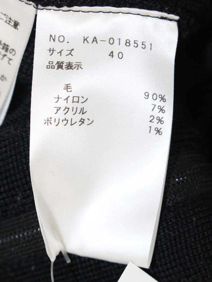 エムズグレイシー 018551 カーディガン 40 ブラック カメリア ロゴ ジップアップ ITYZ6H51R0XK