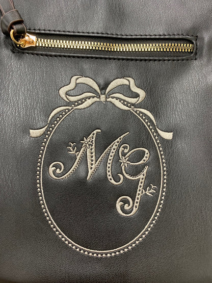 エムズグレイシー 494107  バッグ ブラック リボン 刺繍ロゴ IT5WZTNGO5MQ