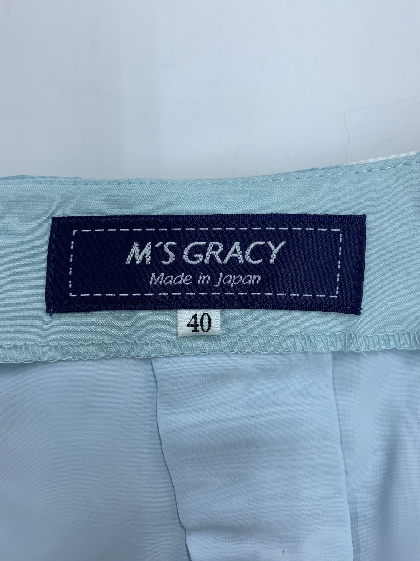 エムズグレイシー 017126 スカート 40 ブルー オーガンジー フラワーモチーフ ITT8TJ5GRGNZ 【SALE】