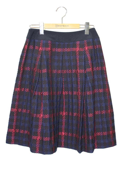 エムズグレイシー 727507 スカート 40 ブラック/ネイビー/ピンク タック IT8XGEXDQQ2E