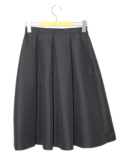 エムズグレイシー 817530 スカート 36 ブラック フラワーモチーフ フレア ITICFEP4XC17