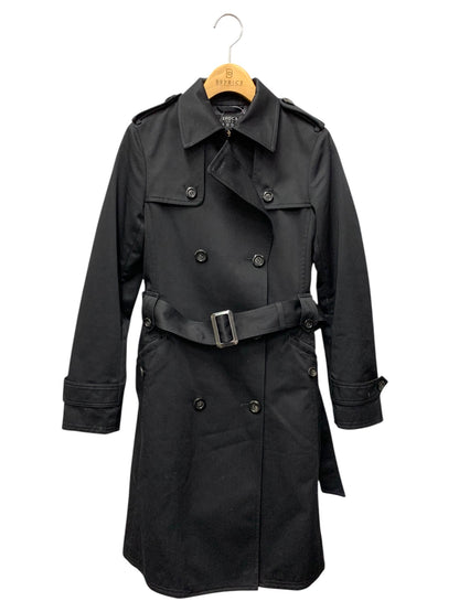 エポカザショップ REA02-314-09 トレンチコート 36 ブラック コットン ITUAN4OXNISY