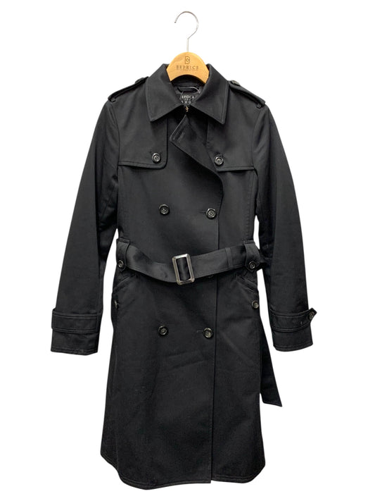 エポカザショップ REA02-314-09 トレンチコート 36 ブラック コットン ITUAN4OXNISY