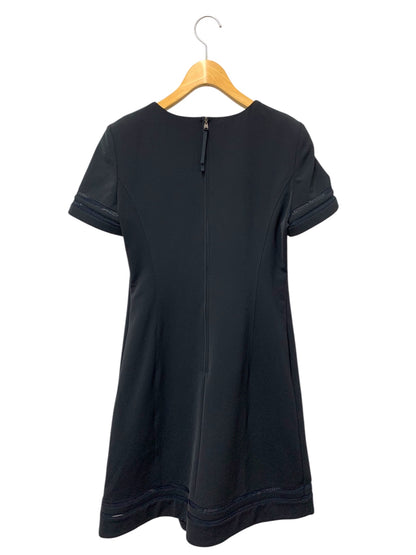 フォクシーニューヨーク クールロワイヤル 29066 ワンピース 42 ネイビー メッシュ  バックジップ Aライン クルーネック ITJYZ4FQZ5NO