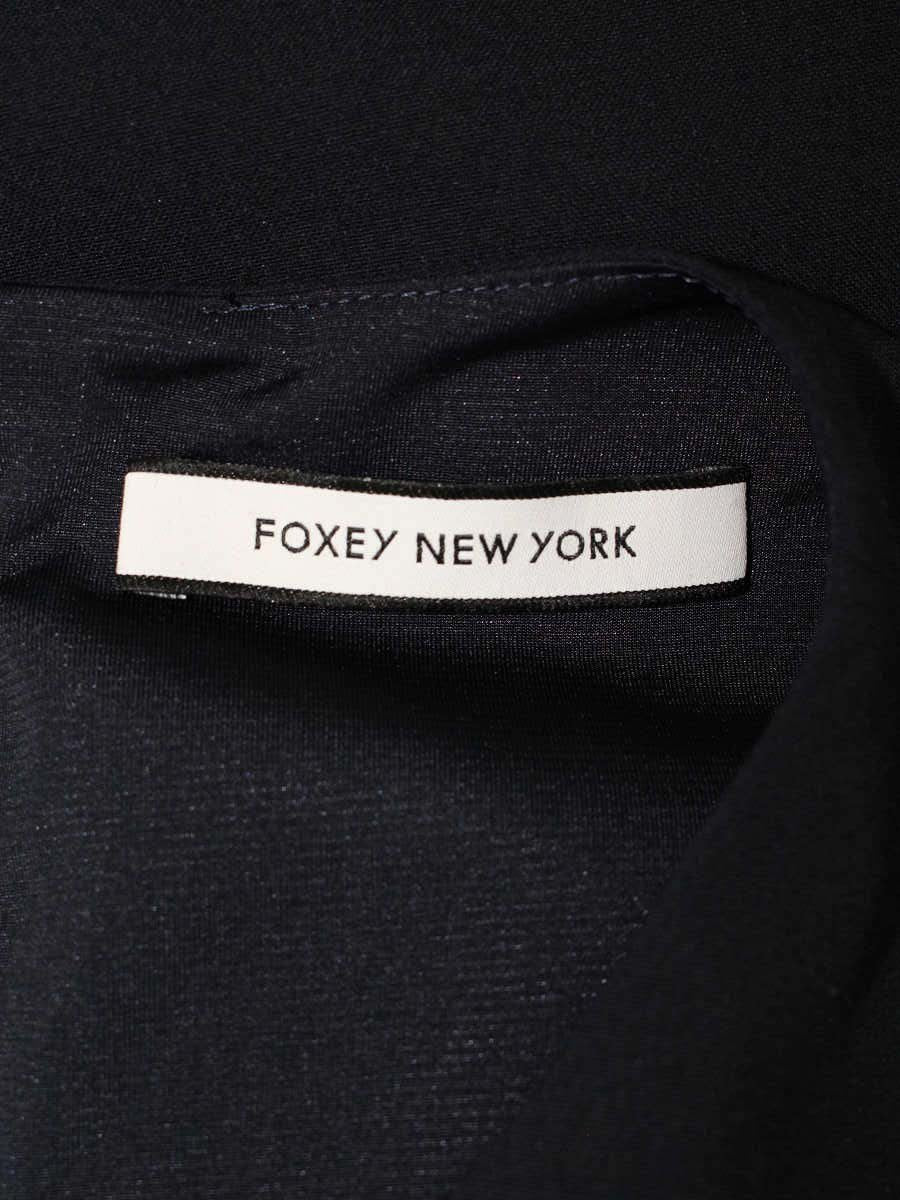 フォクシーニューヨーク 33708 ワンピース 38 ネイビー タキシードストレッチワンピース ITHQG5FS0EVK