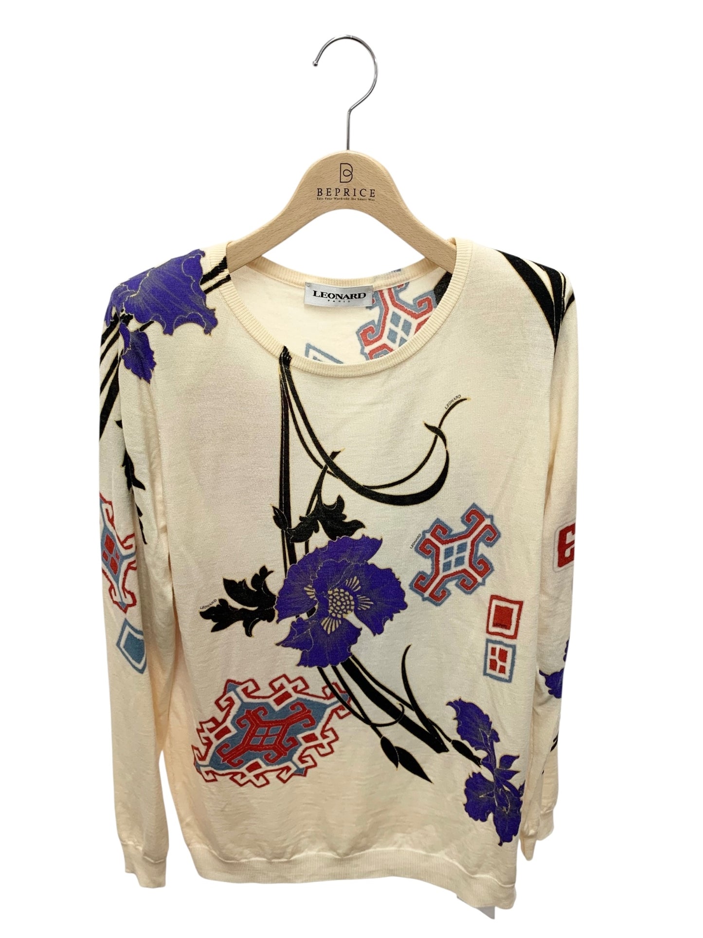 レオナールパリ 0487717 ニットセーター F ベージュ ウール ITBWP4Z060TN