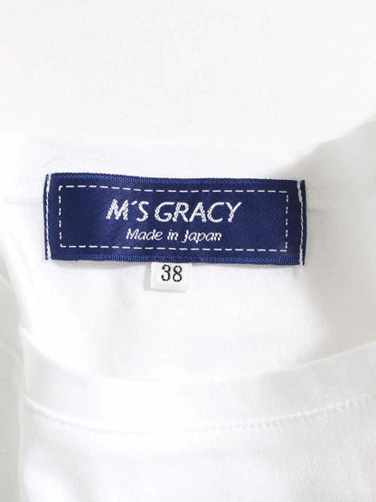 エムズグレイシー 015113 Tシャツ カットソー 38 ホワイト 香水ボトル スパンコール ITJYZONM03FC