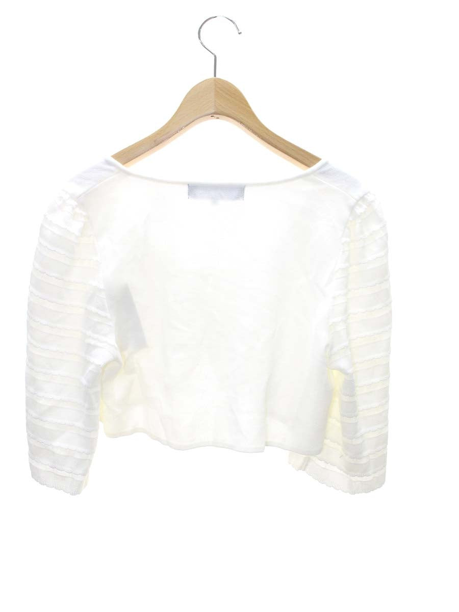 エムズグレイシー 728321 ボレロ カーディガン 40 ホワイト フリル ラインストーン ITJK31VJ602C