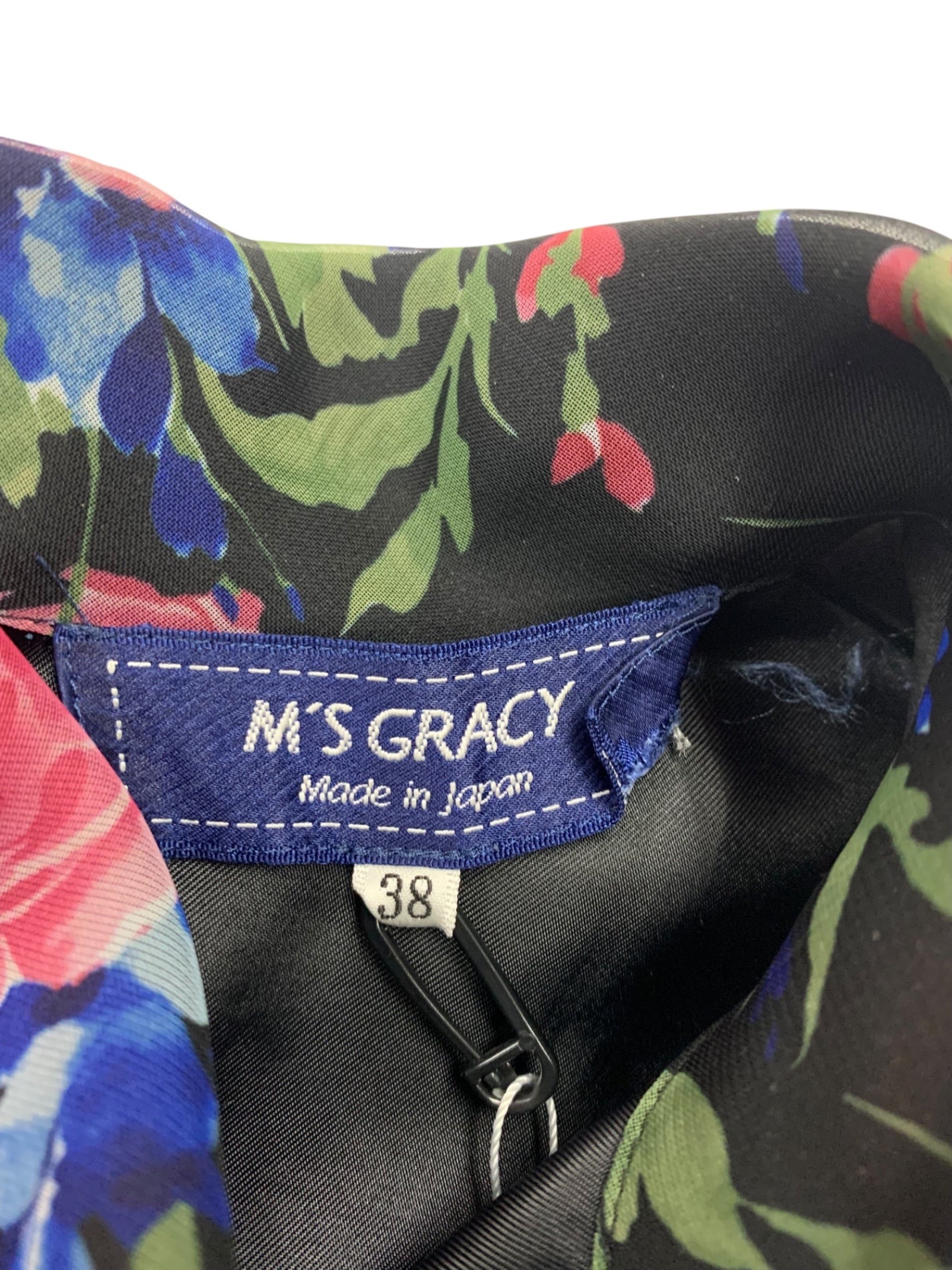 エムズグレイシー 511121 ワンピース 38 ブラック シースルー フラワー ITQC7G9I8FM4 【SALE】