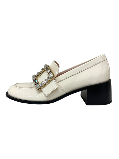 ロジェヴィヴィエ ローファー 36 アイボリー レンジャー パテントレザー クリスタル ITGKLDAU37IO