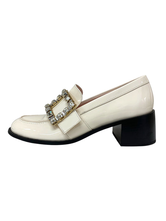 ロジェヴィヴィエ ローファー 36 アイボリー レンジャー パテントレザー クリスタル ITGKLDAU37IO