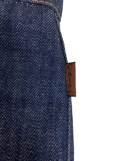 クロエ CHC19WDP0215299L38 デニムパンツ 38 ブルー プリーツポケット ロールアップ IT6DMS6ZPVTW 【SALE】