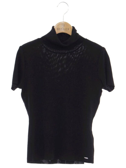 フォクシーブティック 17806 ニットセーター サイズ表記なし ブラック タートルネック 半袖 ロゴプレート ITAGXNN5ZR3C