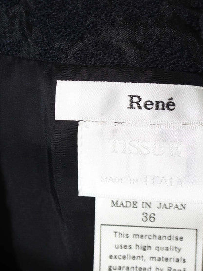 ルネ 6946080 ワンピースコート 36 ブラック/ネイビー フリル IT0DU27SWGTR