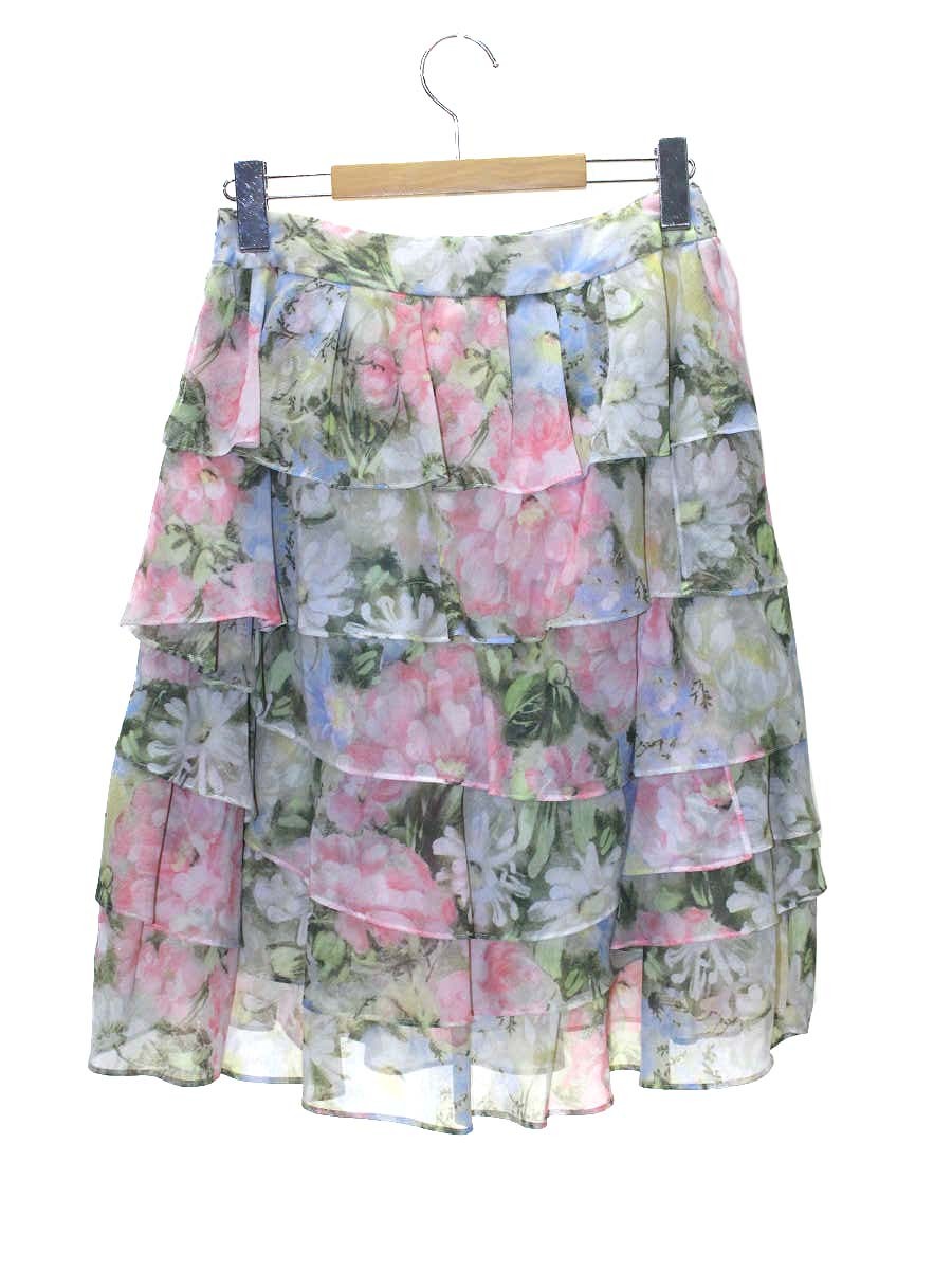 コトゥー W3S65-376-20 スカート 38 マルチカラー フラワーモチーフ ティアード ITAWTBMZPJEY