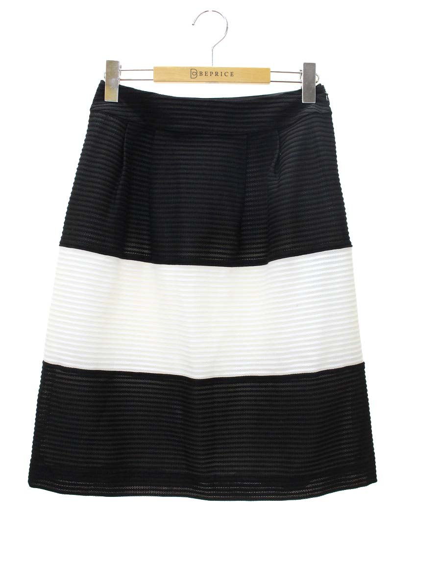 エムズグレイシー 117324 スカート 38 ブラック ボーダー ITIDDSR72VXQ