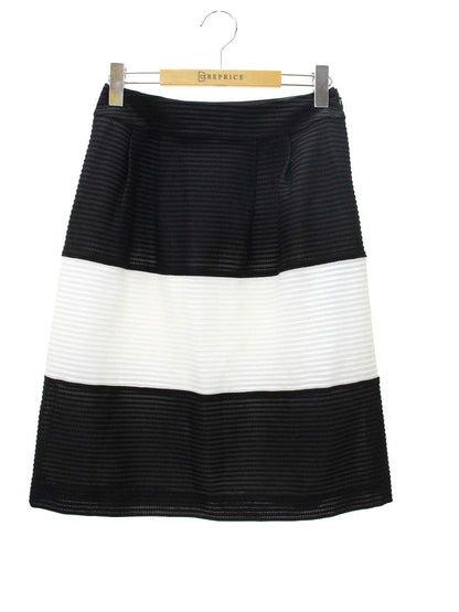 エムズグレイシー 117324 スカート 38 ブラック ボーダー ITIDDSR72VXQ