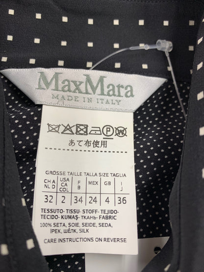 マックスマーラ 111109026 ブラウス 36 ブラック ドット フリル ITGBLNS6II5Q