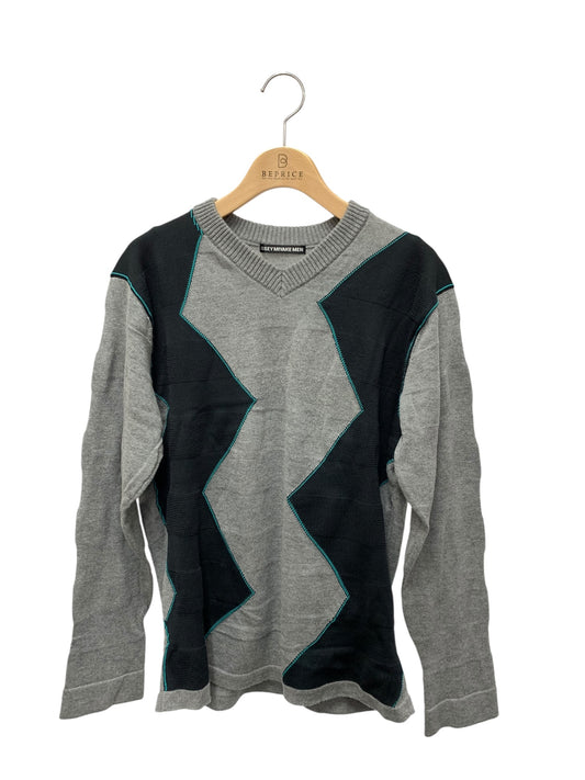 イッセイミヤケメン ME61KN078 Vネックニット 1 グレー コットン ITKK4X71JHWC