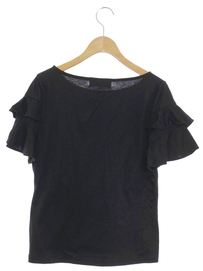 エムズグレイシー 115325 Tシャツ カットソー 40 ブラック 袖フリル ITW94RMI1NI4
