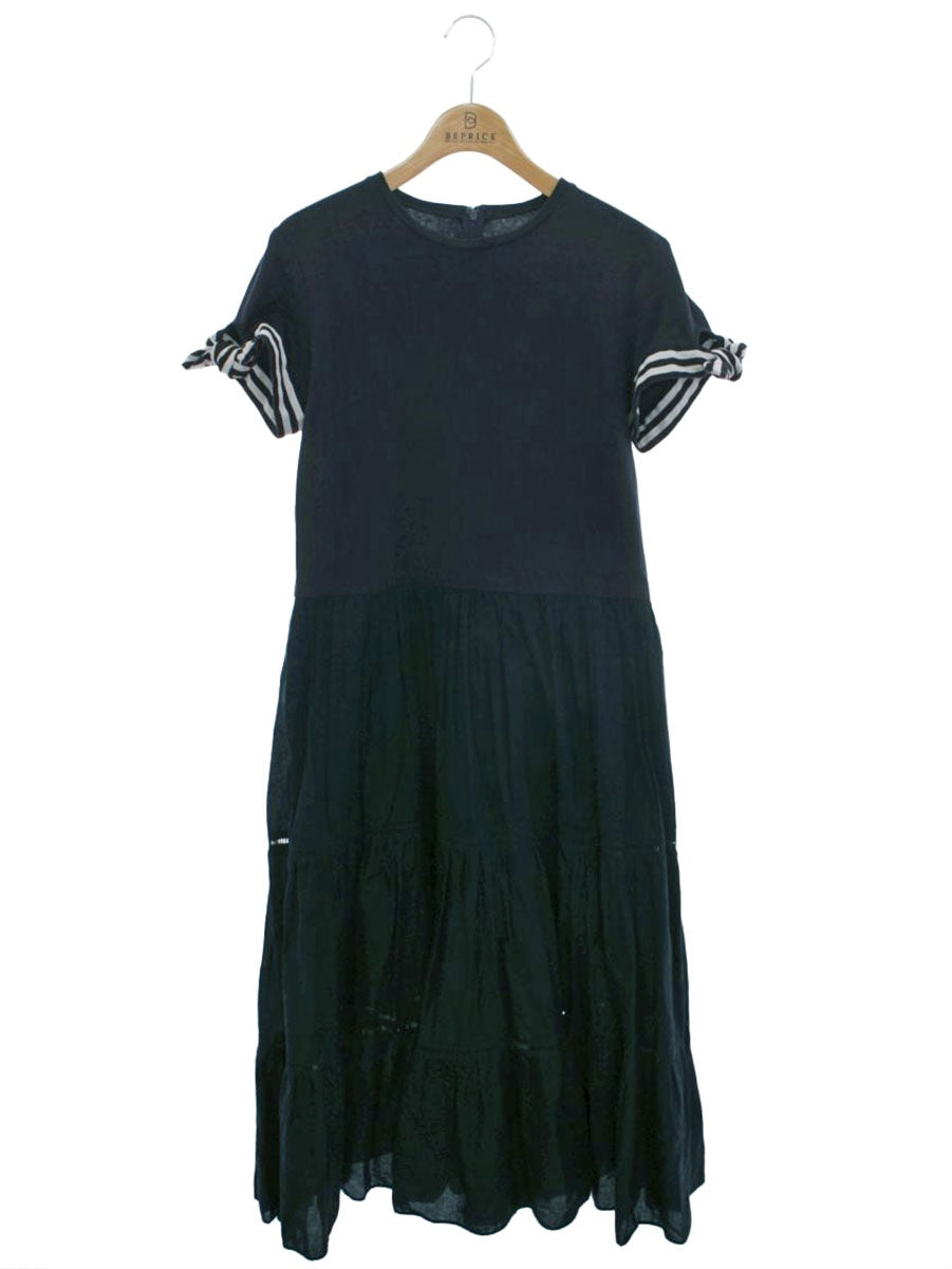 ボーダーズアットバルコニー BD2011E-3E-02 ワンピース 38 ネイビー ボーダー リボン ITDG6Z2JS876