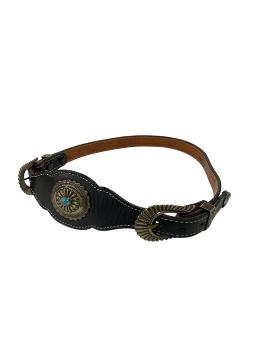 ファニー ウエスタンベルト ブラウン レザー ターコイズ IT0D5FR8DJLE