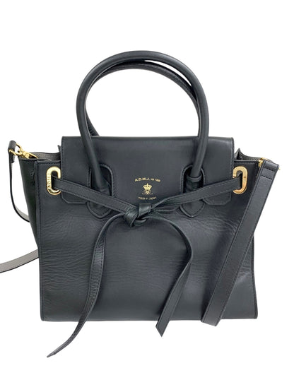 エーディーエムジェイ トートバッグ ブラック フラップ ショルダー 2way レザー ITINNADZE519