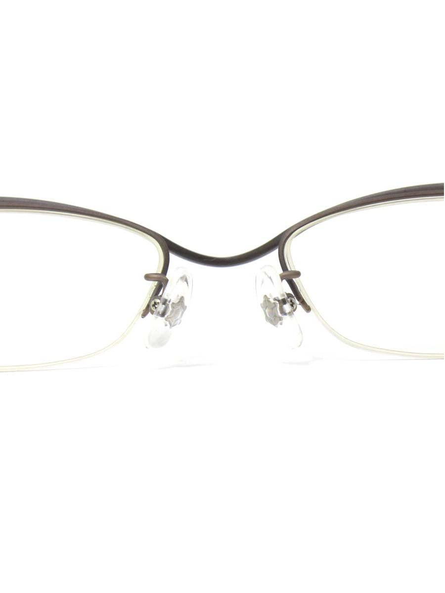 フォーナインズ S-207T メガネ ブラウン メタルフレーム ハーフリム スクエア IT7P1FEWHDCE 【SALE】