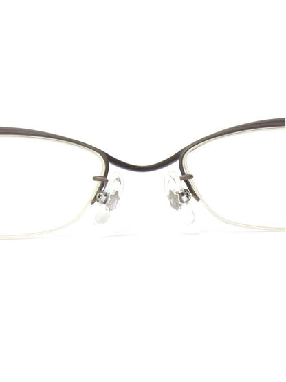 フォーナインズ S-207T メガネ ブラウン メタルフレーム ハーフリム スクエア IT7P1FEWHDCE 【SALE】