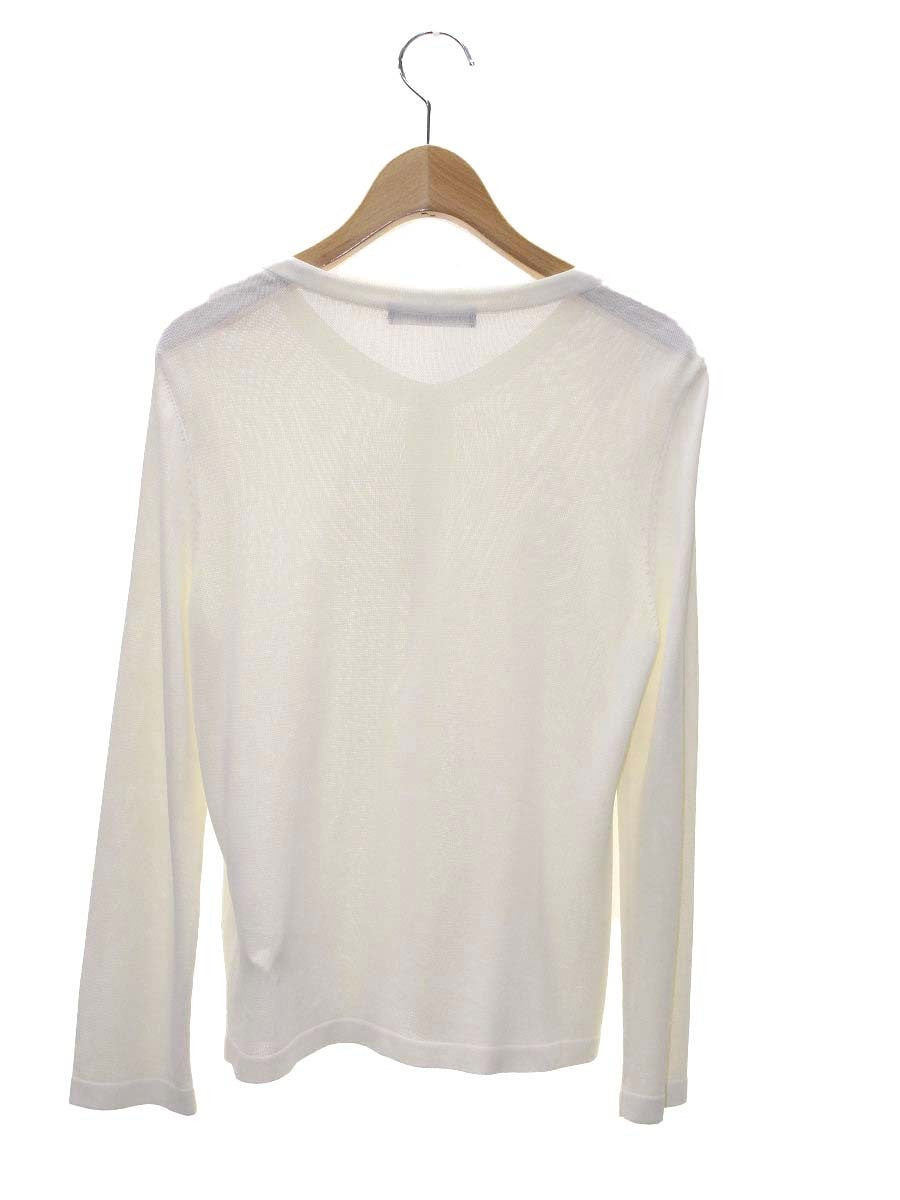 フォクシー ニットジャケット カーディガン 白ホワイト コットン 40 オフホワイト ニットカーディガン ニットジャケット 秋冬 丸