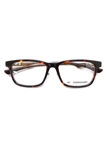 フォーナインズ 999.9×FERRAGAMOコラボ SF9017 メガネ ブラウン/ゴールド コンビ フルリム スクエアシェイプ IT2WH0WQBZSQ