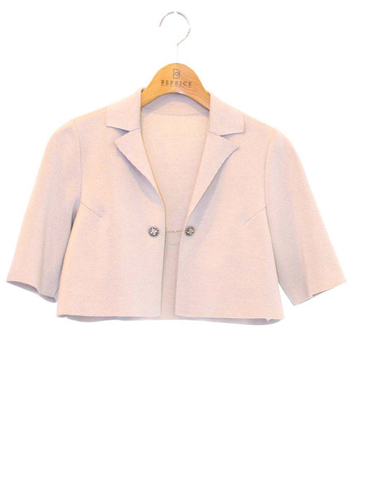 フォクシーブティック Jacket Little Jewel 37110 ニットジャケット 38 ベージュ 2018年増産品 ITA7SA7VRTVG