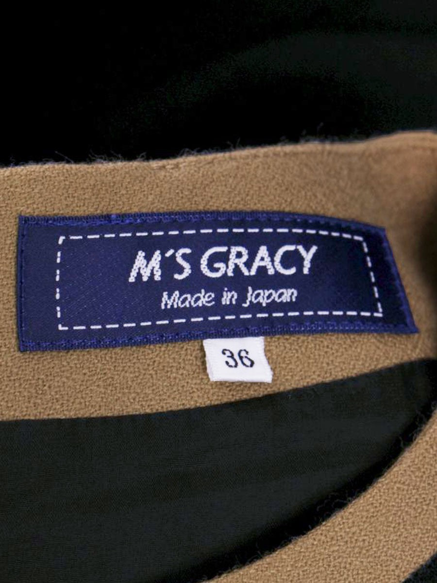 エムズグレイシー 011547 ワンピース 36 ブラック ステッチ バイカラー ITOBGCP9TDQ0