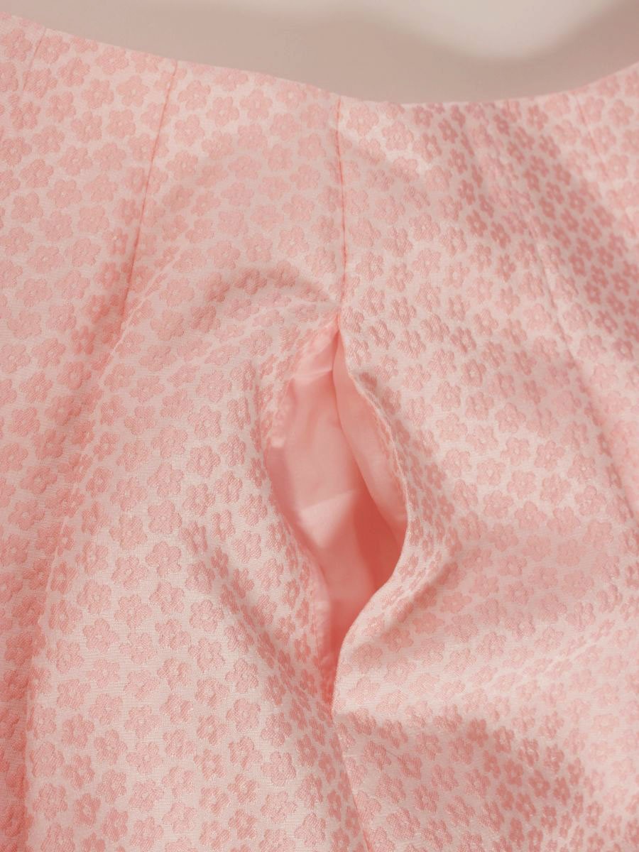 エムズグレイシー 817133 スカート 40 ピンク 小花柄 エンボス ITJ07VZ3UAAA