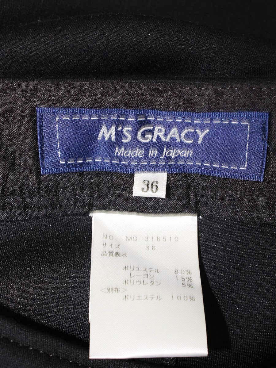 エムズグレイシー 316510 パンツ 36 ブラック サイドジップ ITULCRGQLMEK