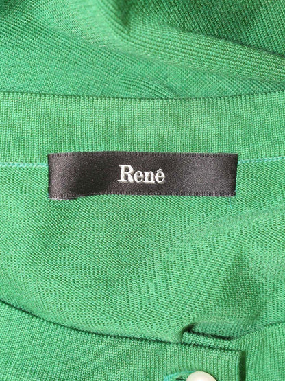 ルネ 5222110A カーディガン 38 グリーン フェイクパール フラワー 刺繡 IT9RY6KIN2M3 【SALE】
