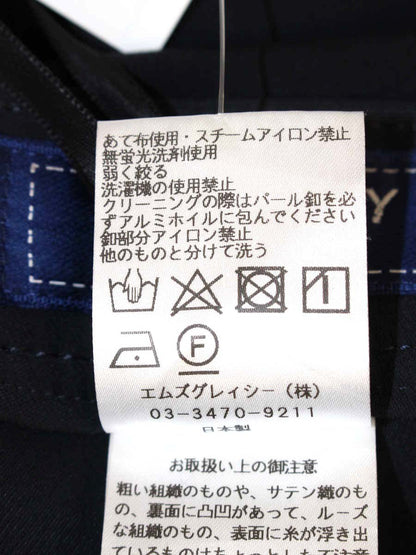エムズグレイシー 516112 パンツ 38 ネイビー スリット パール ITGZCYSH2DF0